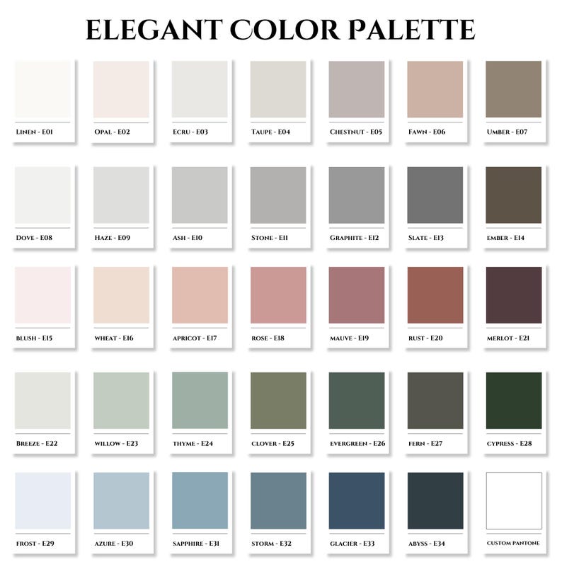 The image is a color palette featuring various shades of gray, brown, and green.
