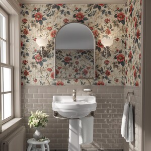 Carta da parati Vintage Farmhouse Moody Floral Accent Wall Decor Botanical Flower rimovibile Peel and Stick o permanente Carta da parati tradizionale