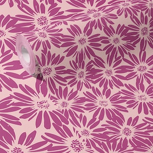 Carta da parati vintage rosa margherita botanica decorazione murale di lusso colore personalizzato floreale rimovibile stacca e attacca o permanente carta da parati tradizionale