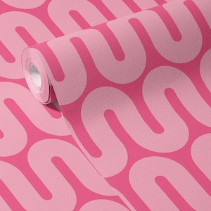 Tapete Funky Pink Abstrakt Buntes Wanddekor Heller Akzent Renter Freundlich Abnehmbares Schälen und Aufkleben oder Traditionelle Tapete