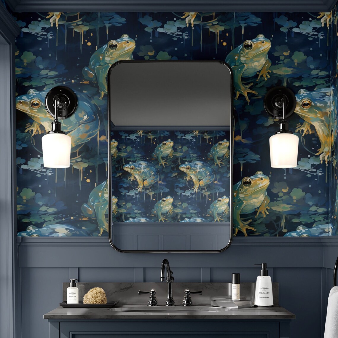 Wallpaper Dreamy Frog Dark Moody Luxury Wall Decor Whimsical - Etsy