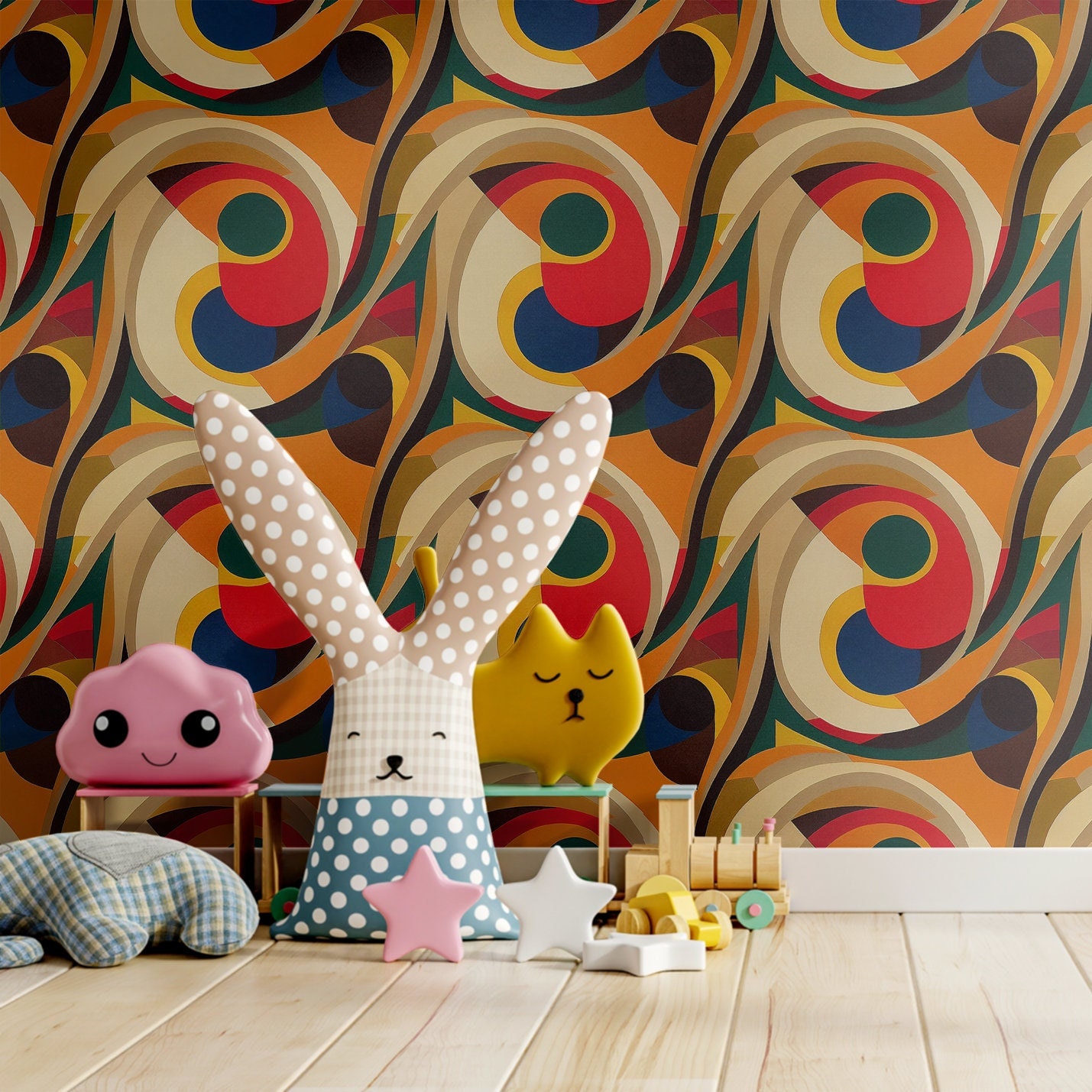 Wallpaper Groovy 70s Funky 1970s Wall Decor Retro Mural - Etsy