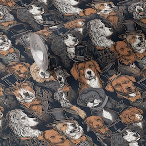 Funky Dog Wallpaper: Vintage Animal Luxury Wall Decor
