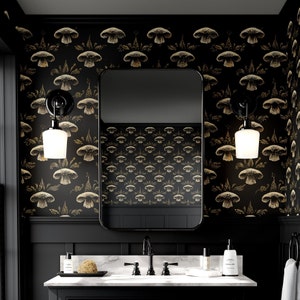 Wallpaper Dark Mushroom Unique Luxury Wall Decor Vintage Botanical ...