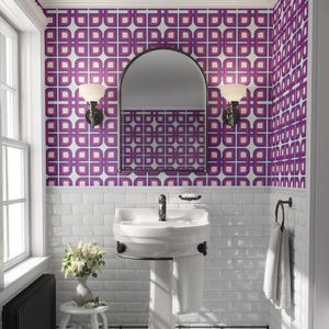 Tapete Abnehmbares Schälen und Aufkleben oder Permanent Traditionelle Tapete Funky 90er Jahre Retro Geometrische Tapete für Wände Bunte 1990 Wanddekor