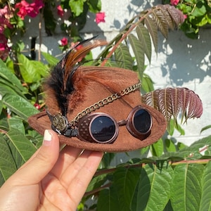 Steampunk Mini Top Hat, Tea Party hat, Victorian Hair Clip Head piece