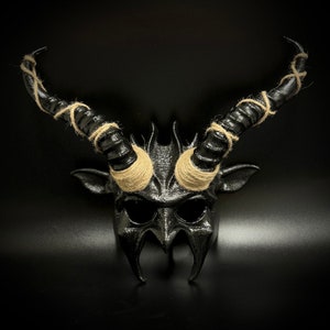 Black Devil Ram Horns Mask, Voodoo Costume Cosplay Masquerade Mask, Ram Horn Animal  Horns Mask, For Halloween, Cosplay, Party