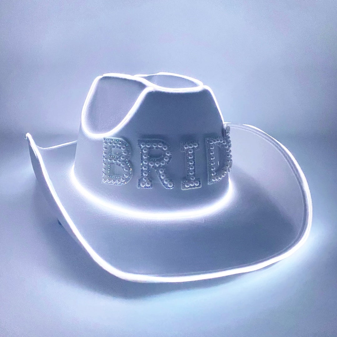 Custom Led Cowboy Hat Light up Cowgirl Hat for Wedding Party Etsy