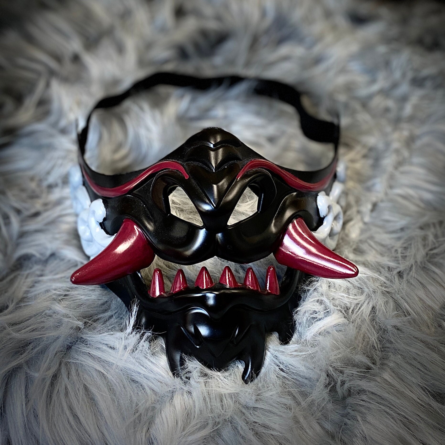 Halloween Cosplay Airsoft Mask Protective Fashion Half Face Mask Prajna  Hannya Mask Japanese Samurai Demon Party Decor - AliExpress