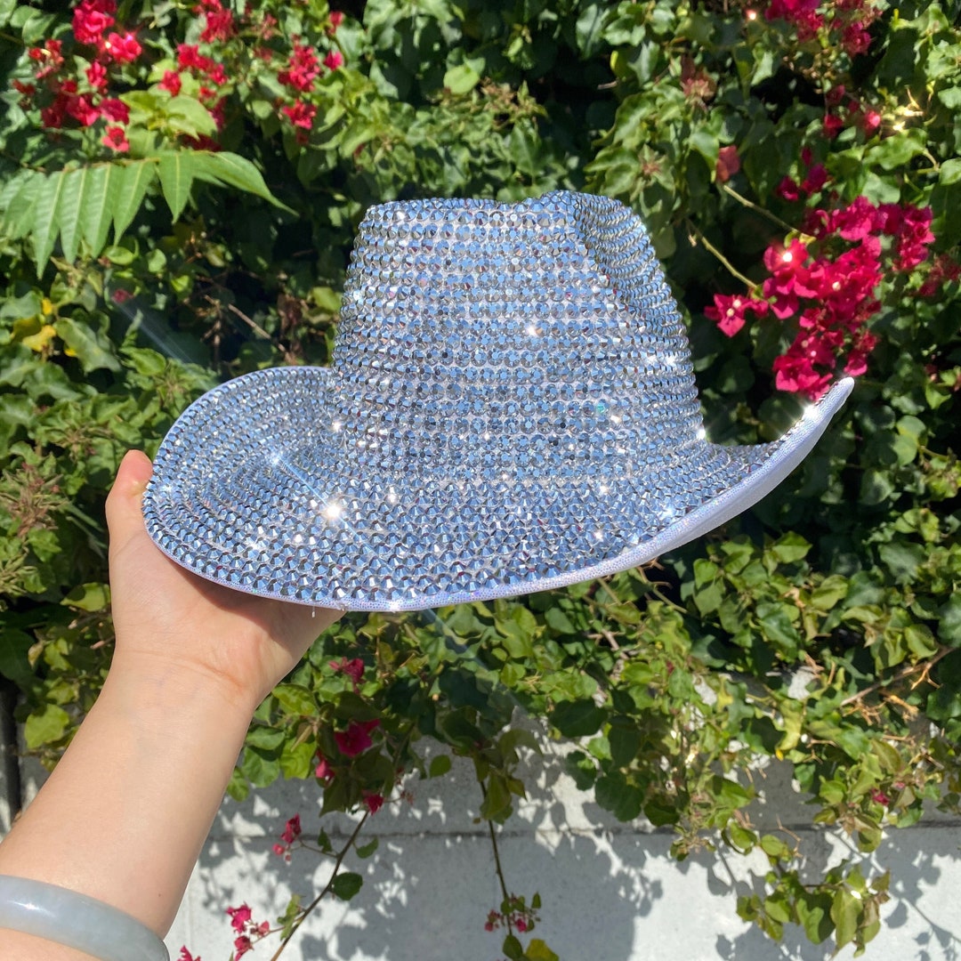 Silver Fully Rhinestone Cowboy Hat, Diamond Cowboy Hat Etsy