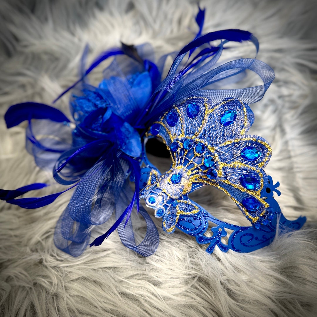Blue Rust Mask with Lace