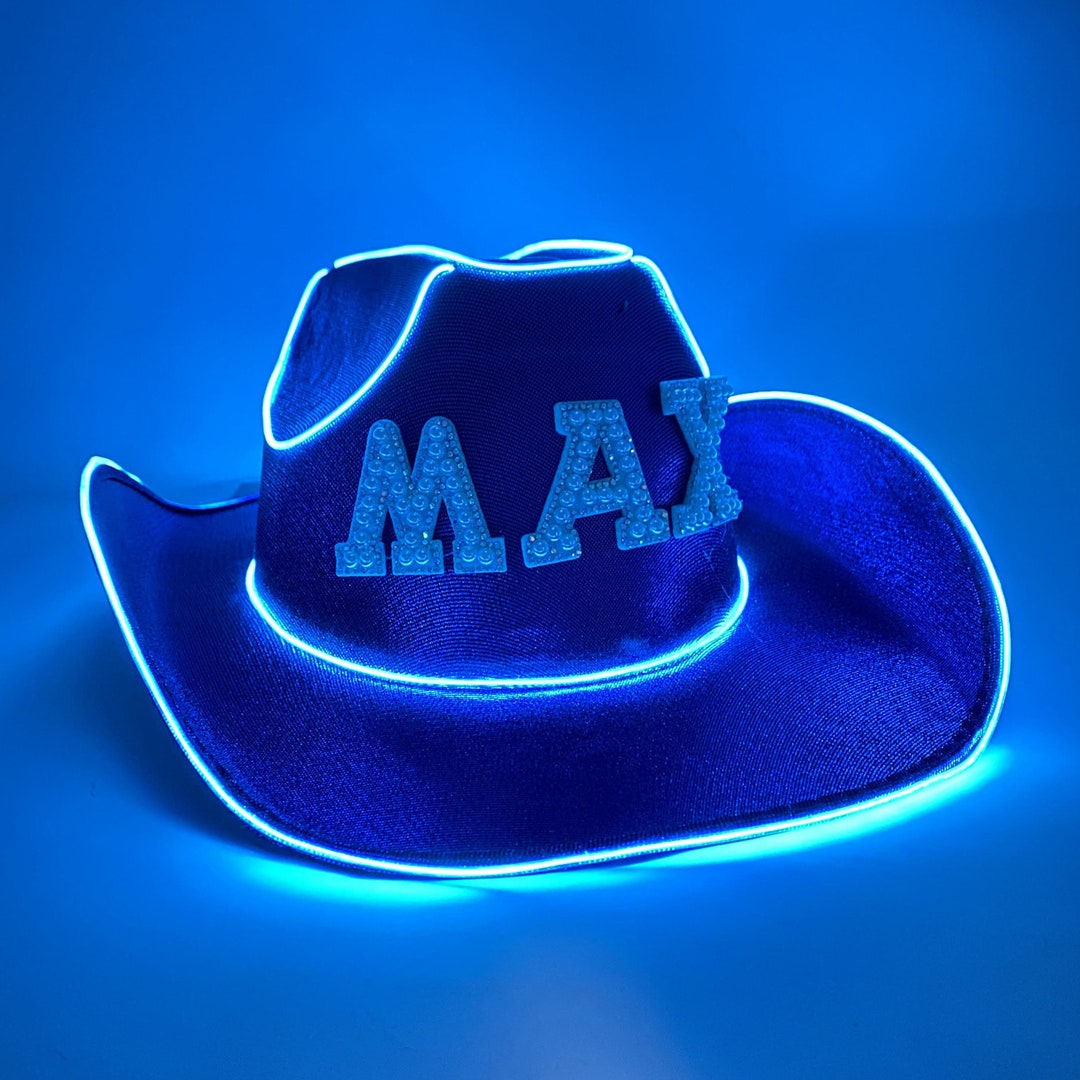 Custom Led Cowboy Hat Light up Cowgirl Hat for Wedding Party Etsy