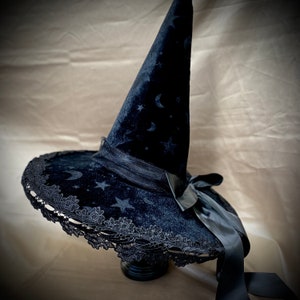 Black Witch hat, Pumpkin Witch Hat, Harvest Festival Rave Party Witch Hat, For Halloween witch costume cosplay image 9