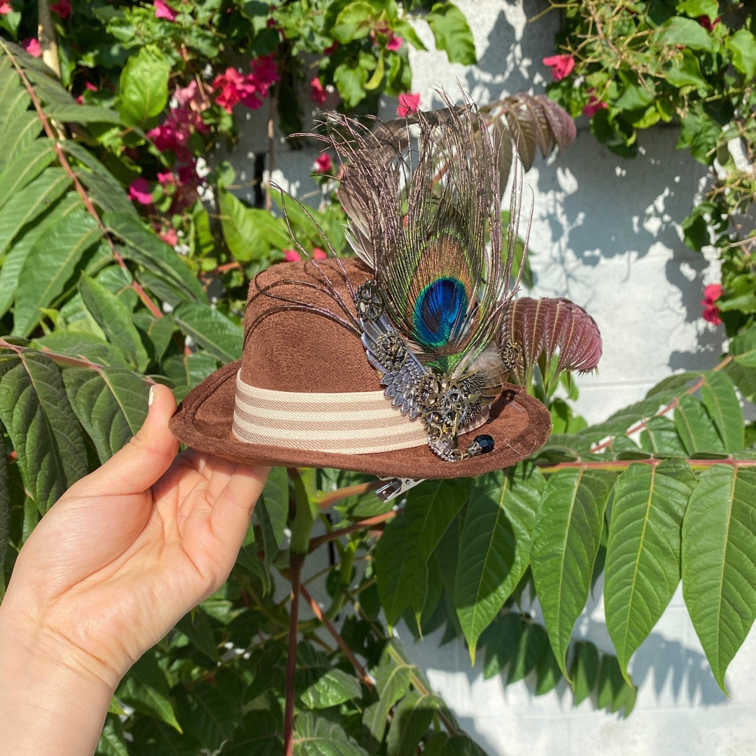 Steampunk Mini Top Hat Tea Party Hat Victorian Hair Clip Etsy