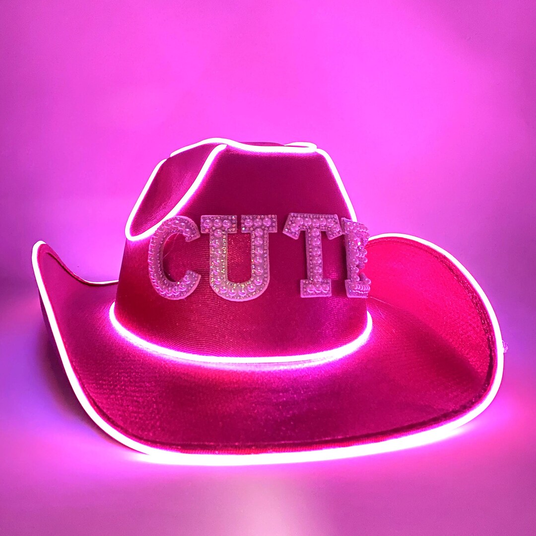 Custom Led Cowboy Hat Light up Cowgirl Hat for Wedding Party Etsy