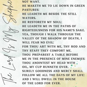 Wall Art The Lord is My Shepherd Digital Print and Download