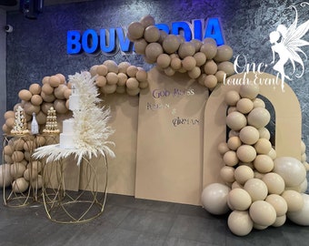 Kits de decoración de bautizo para niños y niñas, letrero adhesivo para pared y kit de arco de guirnalda de globos