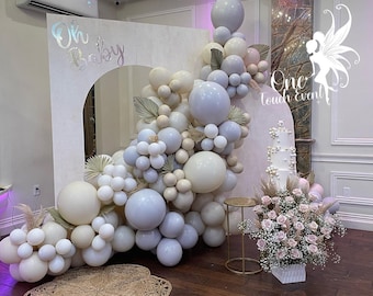 Kits de decoración para baby shower OH para niños y niñas, letrero de calcomanía de pared para fiesta de Baby Shower OH y kit de arco de guirnalda de globos