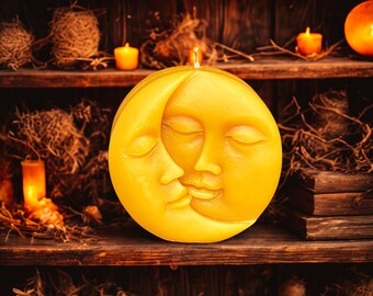 100% Natural Hawaiian Beeswax Sun & Moon Candle