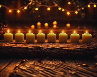 100% Natural Hawaiian Beeswax Votive Candle (8 Pack)