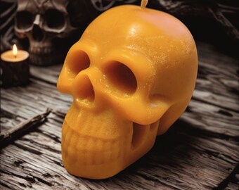 100% Natural Hawaiian Beeswax Skull Candle