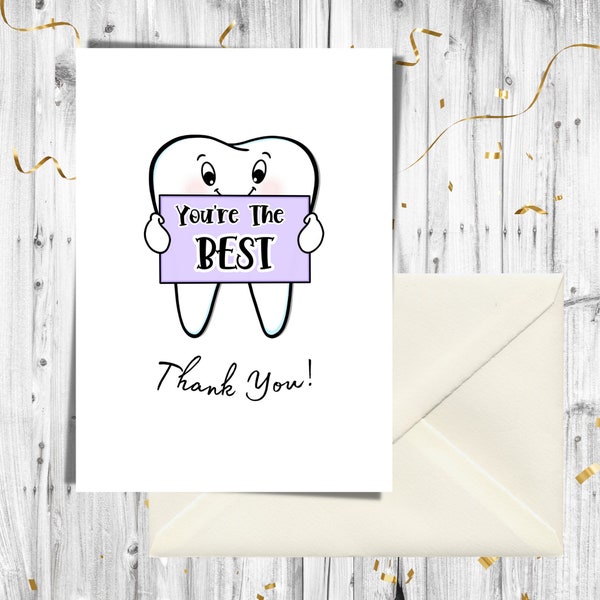 Eres el mejor, tarjeta de agradecimiento dentista, tarjeta de felicitación dental, tarjeta de felicitación linda para el consultorio dental, higienista dental, asistente dental