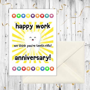 Joyeux anniversaire au travail, forte poussée dentaire, carte dentaire, carte de remerciement pour dentiste, carte de remerciement pour employé dentaire, carte de voeux pour le travail