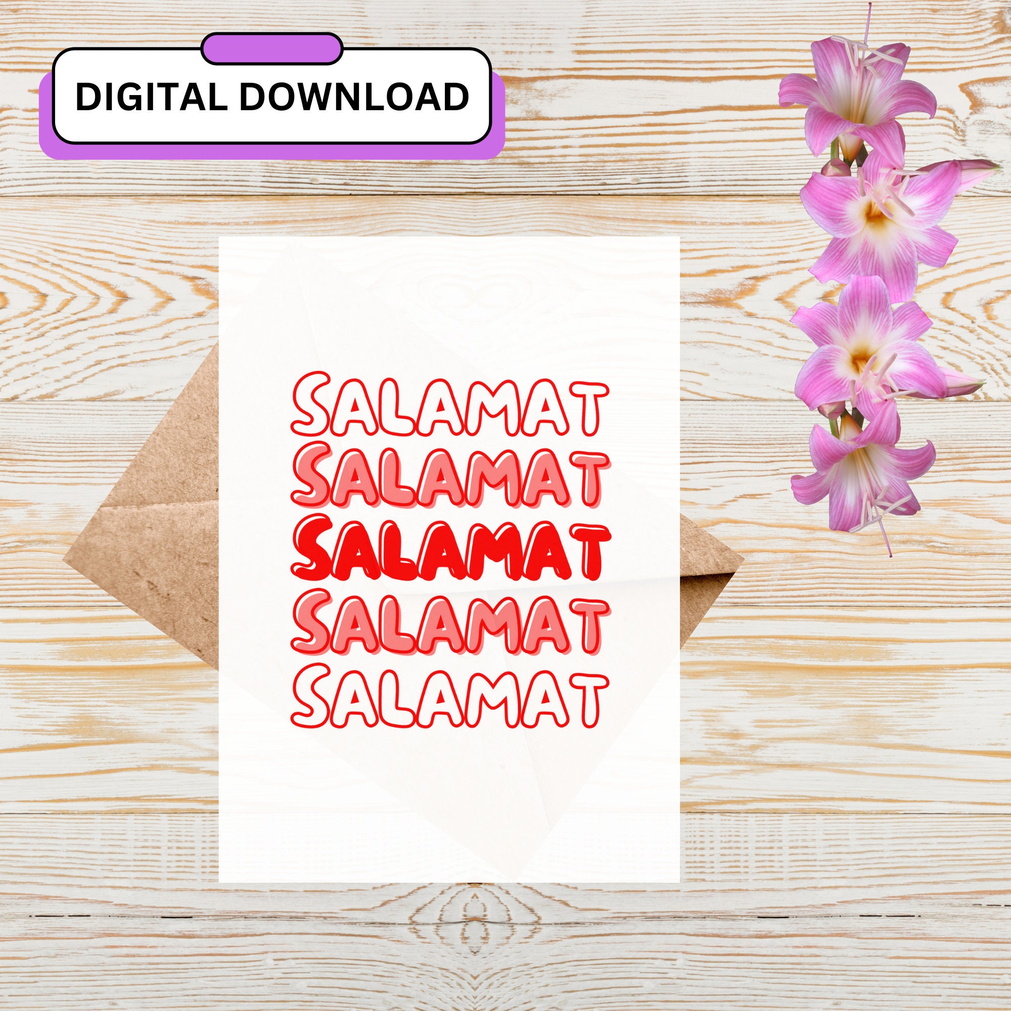 Thank You in Tagalog, Salamat Greeting Card, Appreciation Card for