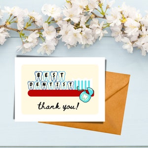 Best Dentist Greeting Card for Favorite Dentist for Happy National Dentist Day, Floss and Brush Teeth, Tooth Humor, Tooth Puns, Appreciation