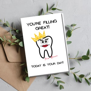 Printable Funny Dental Card, Boss Humor, Dental Teeth Puns, Tooth Humor, Yas Queen, Positivity Card, Birthday Queen, Girl Boss