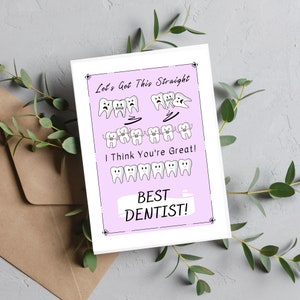Best Dentist card 2023, Funny Dental Teeth Puns, Tooth Humor, Tooth Braces Greeting Card, Digital Greeting Card for Top Dentist