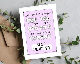 Best Dentist card 2023, Funny Dental Teeth Puns, Tooth Humor, Tooth Braces Greeting Card, Digital Greeting Card for Top Dentist