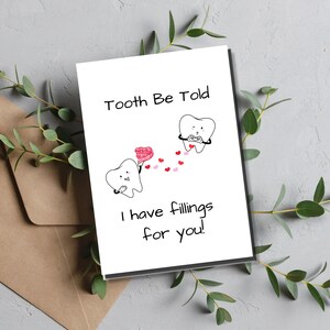 Tandheelkundige Valentijnsdagkaart, schattige tandkaart, 5 x 7-kaart, afdrukbare kaart, schattige Valentijnsdagkaart, afdrukbare kaart tandarts, grappige tandwoordspelingen