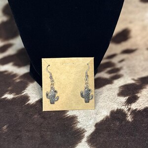 Silber Kaktus Ohrringe: Western Cowgirl Schmuck