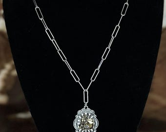 Silver & Gold Horse Pendant Necklace: Equestrian Style, Western Fashion, Rodeo Jewelry