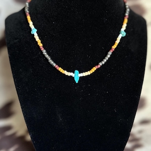 Handgemachte Türkis Perlen Choker: Western Cowgirl Halskette