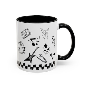 Mug à café audacieux « Punk&#39;s Not Dead » Parfait pour les mélomanes, offrir, ambiance skateur, amateurs de café, fans de punk rock, coeurs rebelles