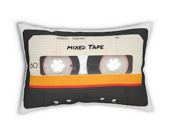 Almohada lumbar de casete retro: decoración para el hogar para amantes de la música