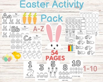 pre k 5 worksheets Easter Bundle Coloring Activity Worksheets, Preschool, Kindergarten, Homeschool, Counting, Alphabet, Tracing, Shapes, Cutting, Learning