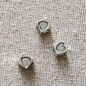 Sterling Silver Square Beads for Jewelry Making HEART