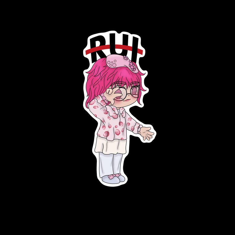 Rui Merch XLOV Chibi Kpop Idol Vinyl Stickers | Haru, Hyun, Wumuti, Rui Fan Merch ...