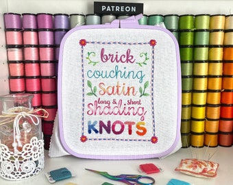 Advanced Lettering Sampler | Hand Embroidery PDF Pattern + Video Tutorials for Beginners | Embroidery Samplers Guide Book Page 8