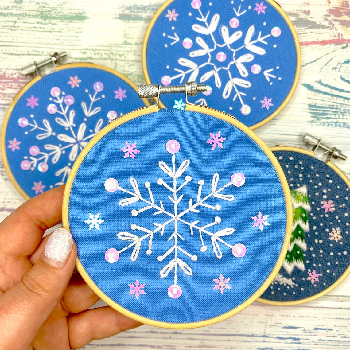 Set of 20 Snowflake Designs | Hand Embroidery Pattern PDF | Digital ...