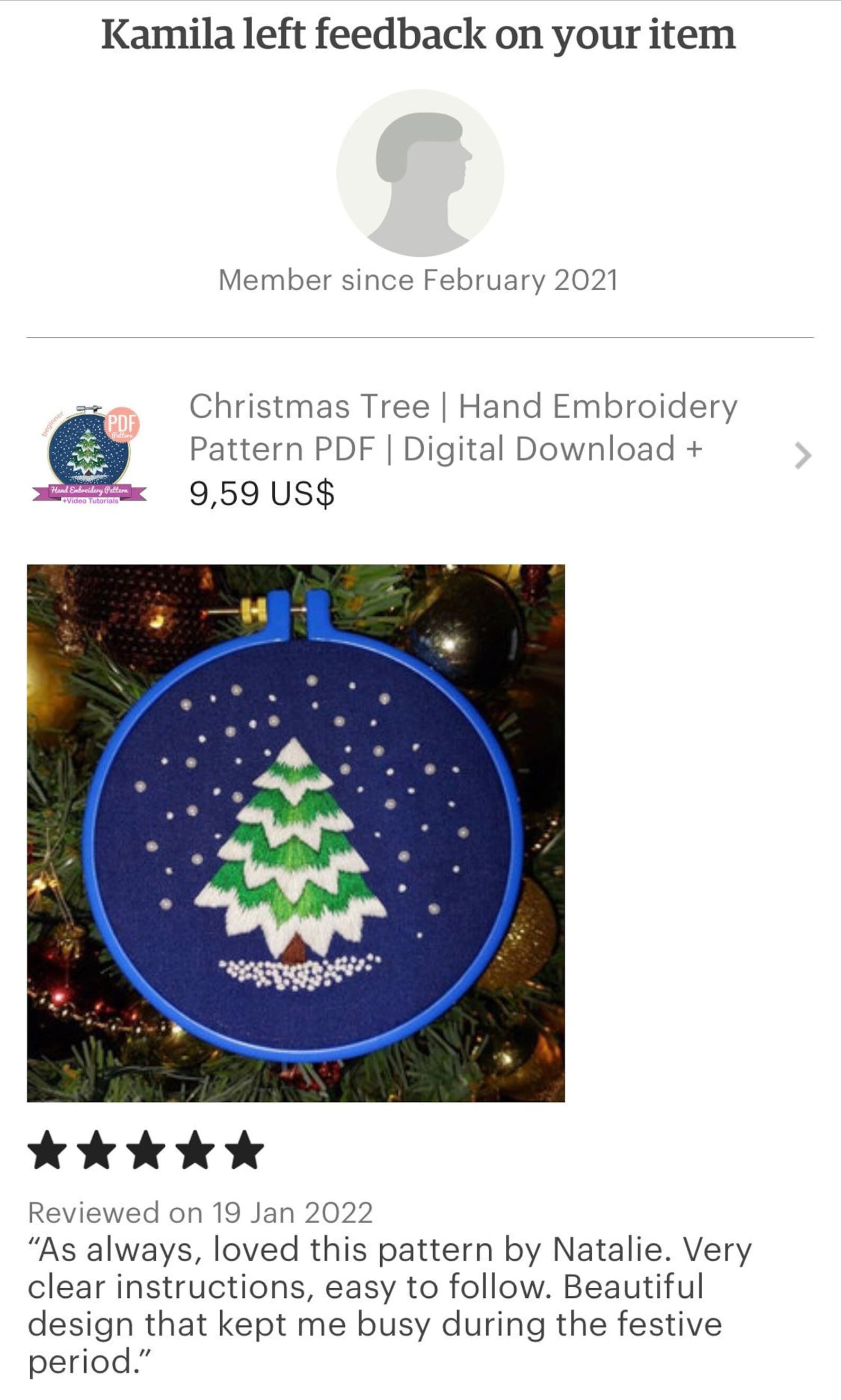 Christmas Tree Hand Embroidery Pattern PDF | Digital Download + Video ...