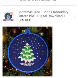 Christmas Tree Hand Embroidery Pattern PDF | Digital Download + Video ...