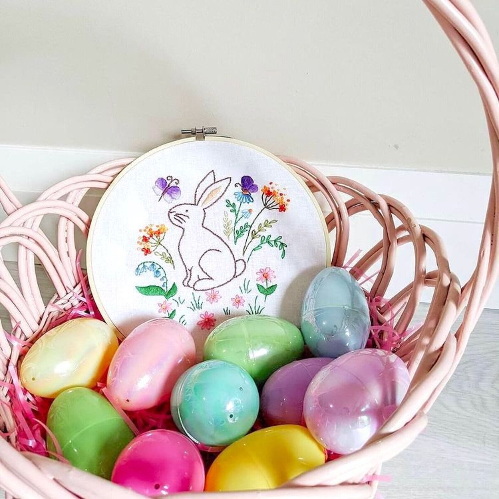 Easter Bunny Hand Embroidery Pattern for Beginners | Digital Download ...