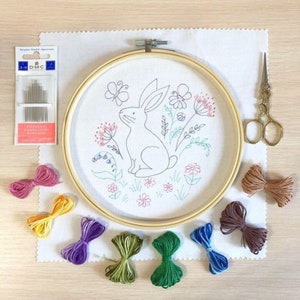 Easter Bunny Hand Embroidery Pattern for Beginners | Digital Download ...