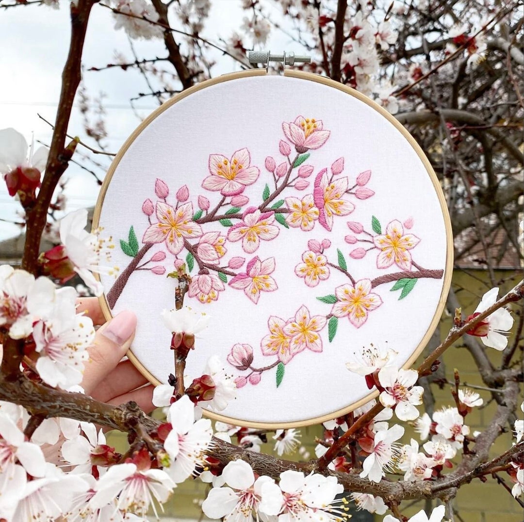 Cherry Blossom Hand Embroidery Pattern | Digital Download PDF ...