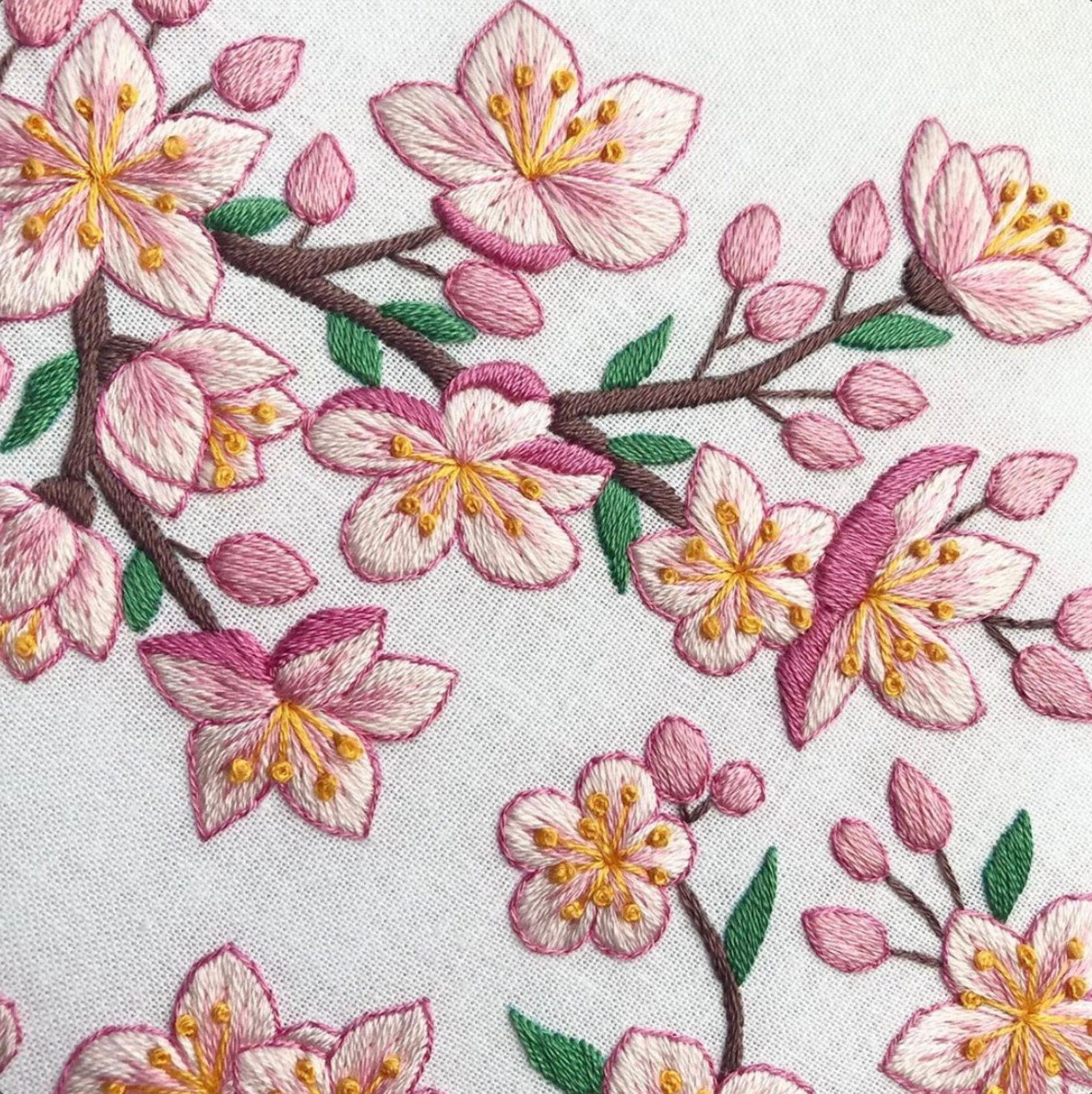 Cherry Blossom Hand Embroidery Pattern | Digital Download PDF ...