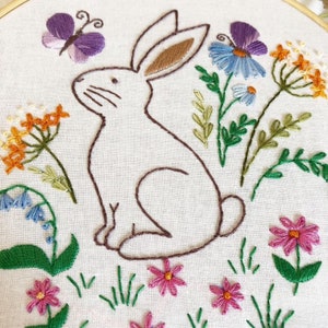 Easter Bunny Hand Embroidery Pattern for Beginners | Digital Download ...